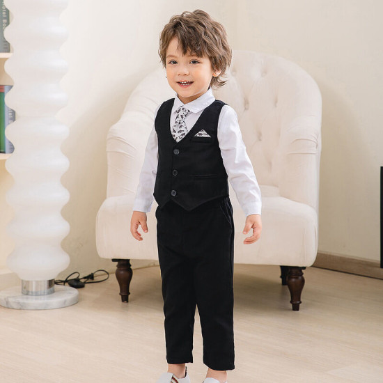 9M-5Y Toddler Boys Three Piece Suit Sets Shirts & Vest & Pants  Boys Clothing  