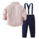 9M-4Y Toddler Boys Striped Long Sleeve Shirt Suit Pants Gentleman Suit  Boys Clothing  