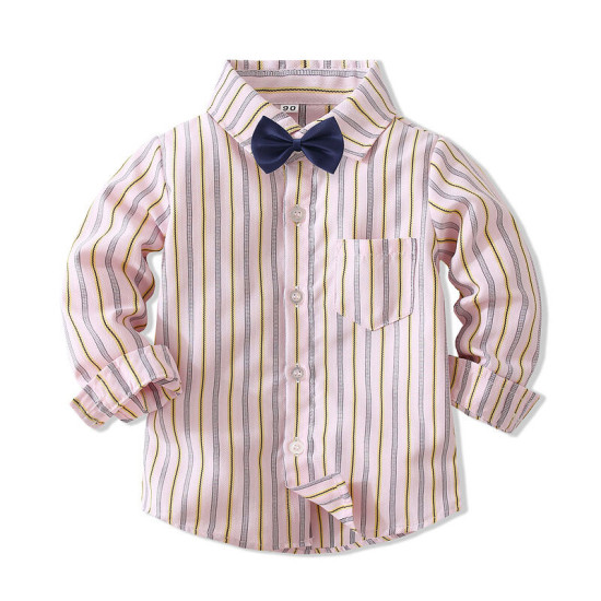 9M-4Y Toddler Boys Striped Long Sleeve Shirt Suit Pants Gentleman Suit  Boys Clothing  
