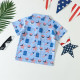 9M-4Y Toddler Boys Independence Day Star Hat Print Lapel Polo Shirt  Boys Clothes  