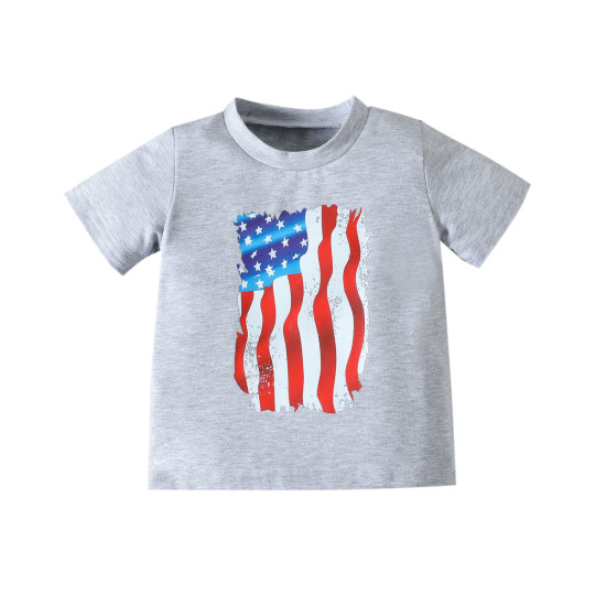 18M-6Y Toddler Independence Day Flag Print T-Shirt  Toddler Boutique Clothing  