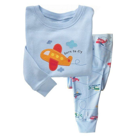 18M-6Y Toddler Boys Long-Sleeved Car Animal Sports Plane Long-Sleeved Loungewear Set  Boys Clothing  