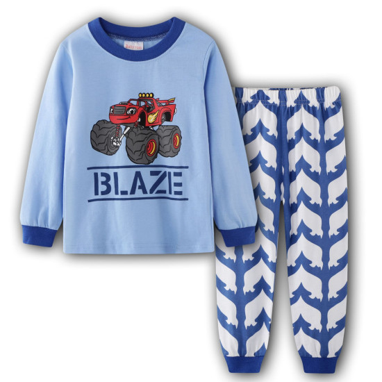 18M-6Y Toddler Boys Long-Sleeved Car Animal Sports Plane Long-Sleeved Loungewear Set  Boys Clothing  