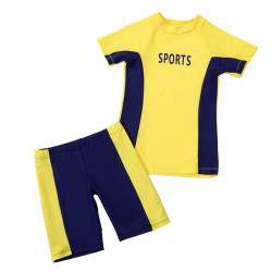 10-15Y Kids Boy Swimwear & Beachwear Colorblock Letter Print Short Sleeve Top And Shorts  Kid Clothing Vendors  