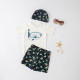 3-10years Toddler Boy Swimwear Kids Boy Swimwear Boys' Split Swimsuit With Hood Children's Swimsuit Suit  
