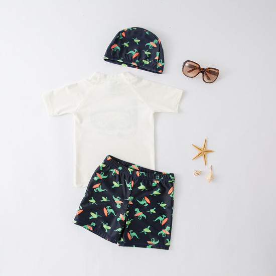 3-10years Toddler Boy Swimwear Kids Boy Swimwear Boys' Split Swimsuit With Hood Children's Swimsuit Suit  