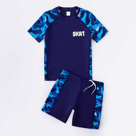 3-10Y Kids Boy Swimwear & Beachwear Camouflage Quick-Drying Split  Clothing Kidswear  