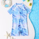 18M-5Y Little Boys Tie Dye Half-Zip Surfwear One Piece Swimsuit  Boys Clothing  