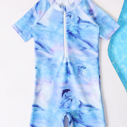 18M-5Y Little Boys Tie Dye Half-Zip Surfwear One Piece Swimsuit  Boys Clothing  