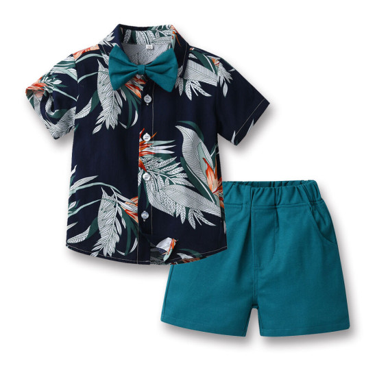9M-6Y Toddler Boys Sets Tropical Print Shirts & Shorts  Boys Clothes  