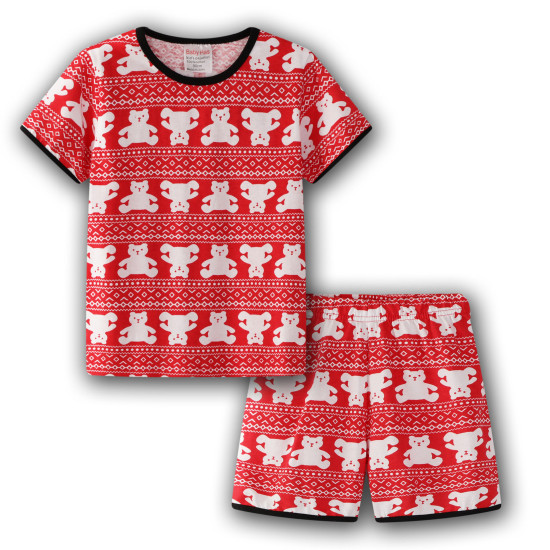 18M-6Y Toddler Girls Summer Short Sleeve Sets Cartoon Cute Animal Homewear  Girls Clothes  