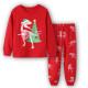 18M-6Y Unisex Autumn Christmas Cartoon Dinosaur Snowman Cotton Long Sleeve Pajamas Sets  Toddler Clothing  