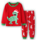 18M-6Y Unisex Autumn Christmas Cartoon Dinosaur Snowman Cotton Long Sleeve Pajamas Sets  Toddler Clothing  