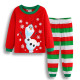 18M-6Y Unisex Autumn Christmas Cartoon Dinosaur Snowman Cotton Long Sleeve Pajamas Sets  Toddler Clothing  