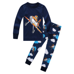 18M-6Y Toddler Boys Nightwear Sets Airplane Digger Pattern Pullover & Pants  Boys Clothing  