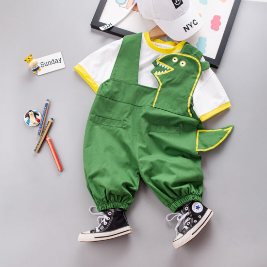 12M-5Y Toddler Boys Sets T-Shirts And Dinosaur Overalls  Boys Clothes  