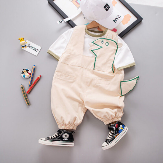 12M-5Y Toddler Boys Sets T-Shirts And Dinosaur Overalls  Boys Clothes  