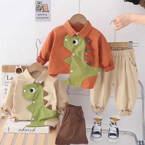12M-6Y Toddler Boys Sets Dinosaur Shirts And Pants  Boys Clothing  