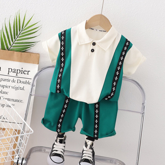 12M-5Y Toddler Boys Contrast Set Polo Shirts And Pants  Boys Clothing  