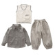 12M-5Y Toddler Boys 3pcs Solid Color Pocket Sweater Sets  Boys Clothing  