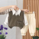 12M-5Y Toddler Boys 3pcs Solid Color Pocket Sweater Sets  Boys Clothing  